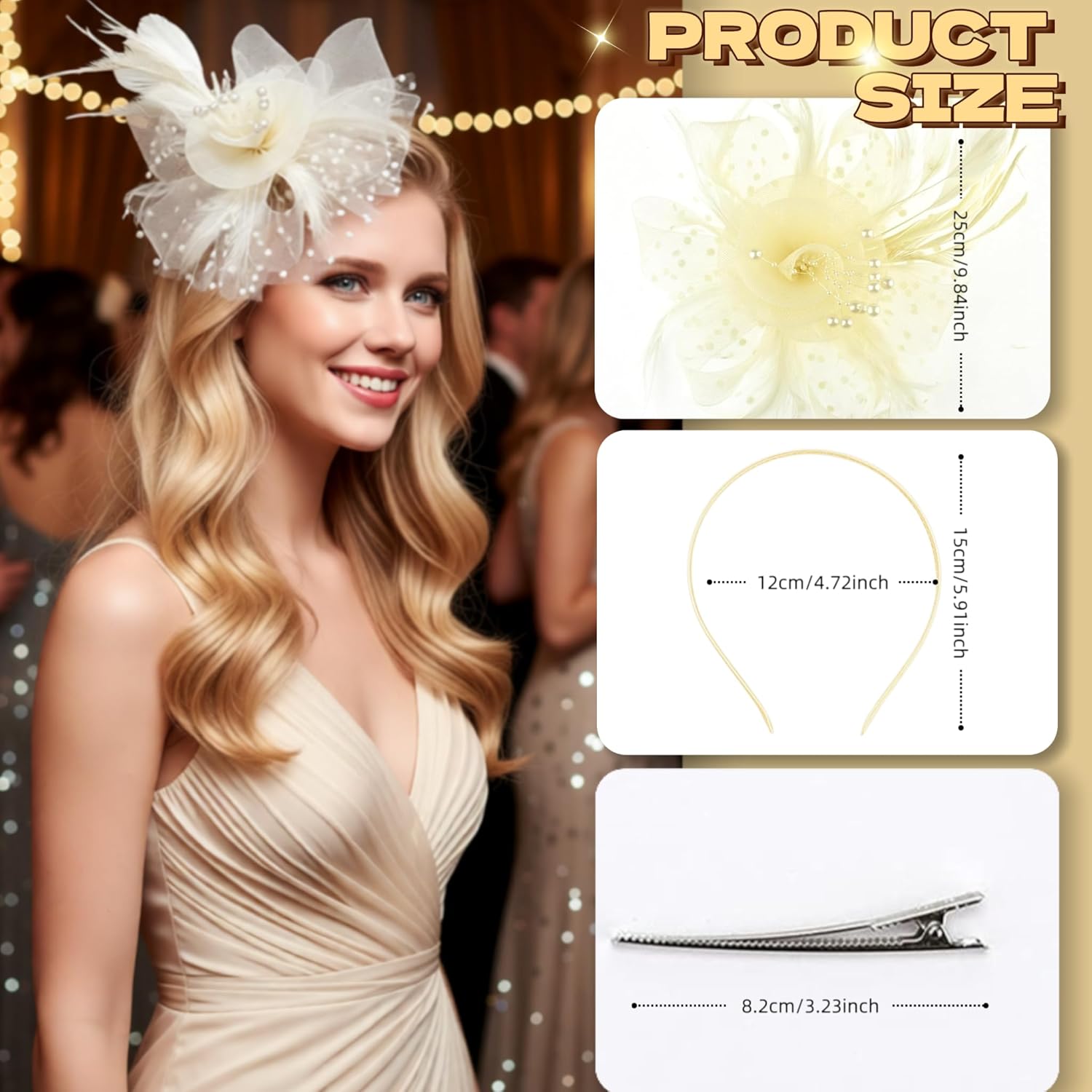 6PCS Vintage Fascinator Hats for Women - Multifunctional Feather Floral Designs in 6 Vivid Colors, Headbands for Tea Party, Weddings , Proms and Diverse Events - Image 5