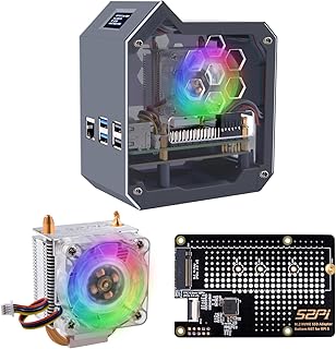 GeeekPi N07 Mini Tower NVMe NAS Kit para Raspberry Pi 5, con N07 M.2 SSD Pip PCIe placa periférica inferior, compatible con M.2 Key-M NVMe SSD 2230/2242/2260/2280