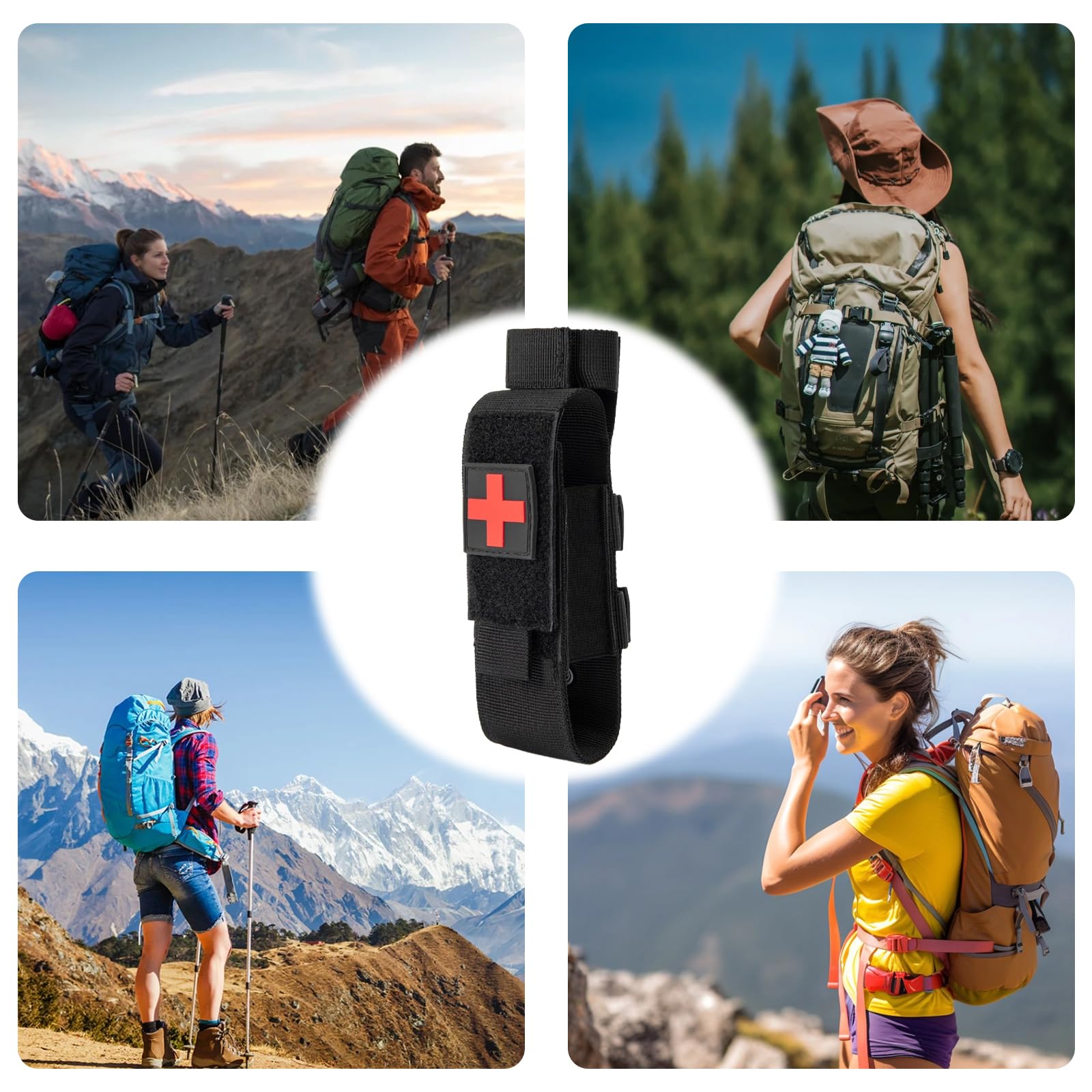 Funda táctica Molle de garrote en nylon, resistente al agua, para deportes al aire libre, camping, senderismo, escalada, primeros auxilios, emergencia, EDC, equipo de supervivencia, policía, militar
