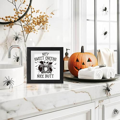 Miniatura 4 de Divertidas decoraciones de Halloween, letrero de madera de Nightmare Before Halloween para decoración de baño, decoración de pared de mesa de casa