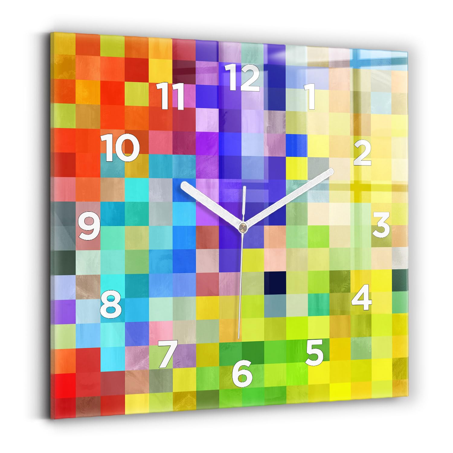 Horloge numérique 30x30 cm sans bruit Wallfluent horloge murale carrée calme