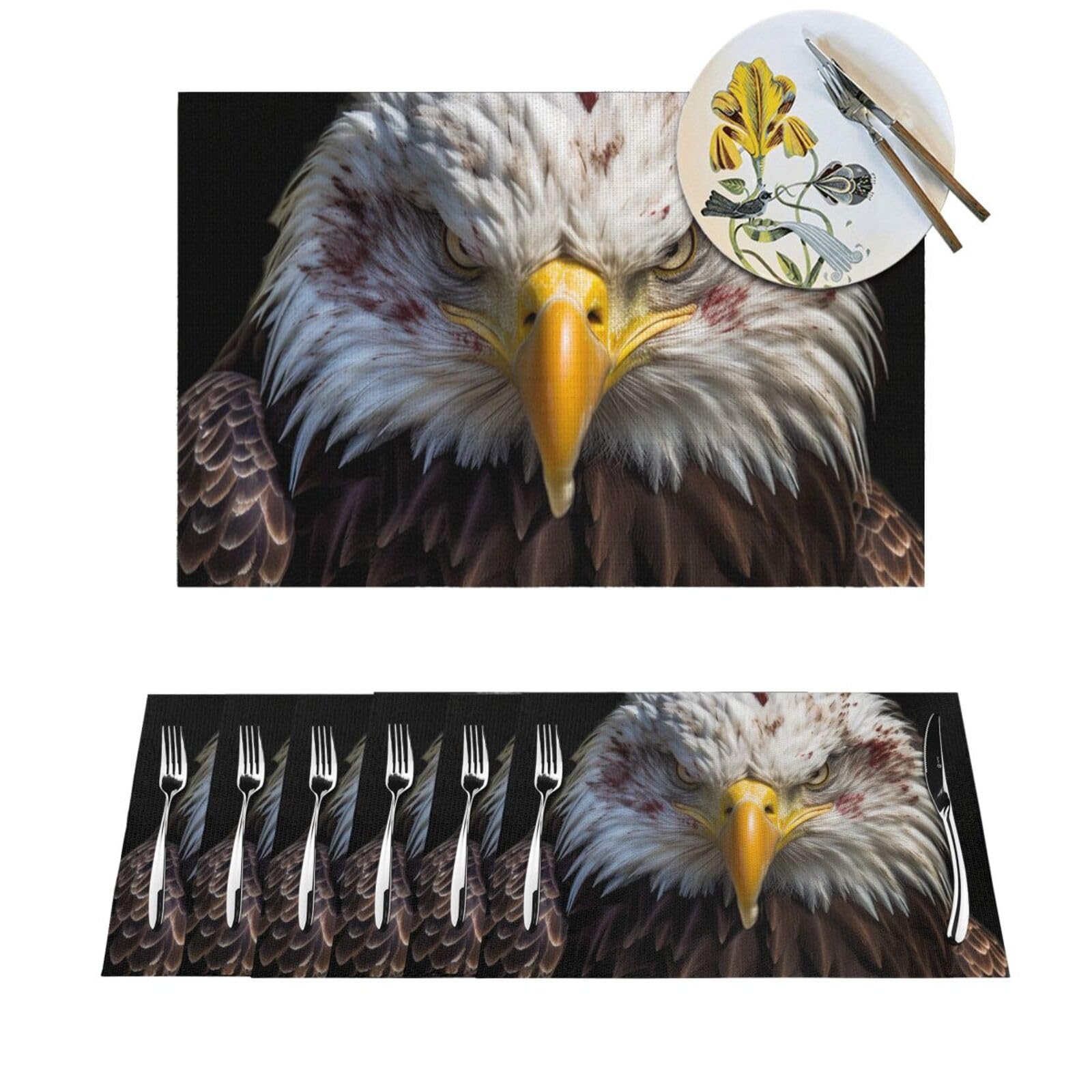 Set de table facile à nettoyer motif aigle pour enfants et repas