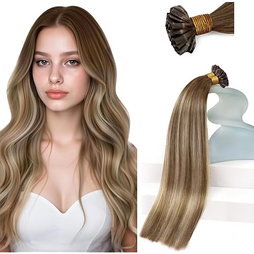 Sunny Hair 24 Inch U Tip Hair Extensions Human Hair Dark Brown Balayage | Light Blonde Highlights, Easy To Install, Natural Blend, Adds Volume For Any Occasion, 50g