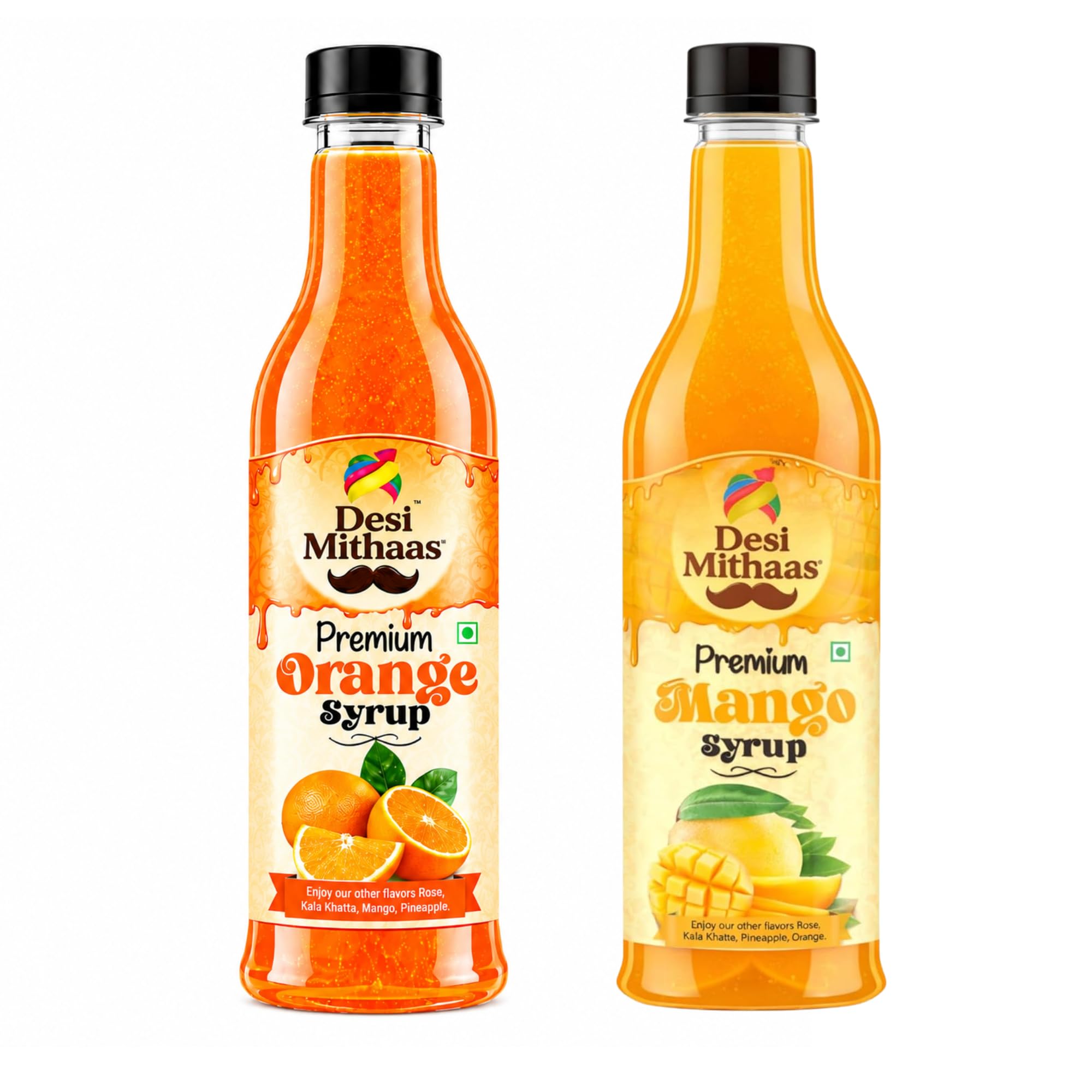 Refreshing Fruit Flavoured Drink Concentrate 750ml Each for Mocktails, Sharbats, Milkshakes, Desserts, Soda, Ice Gola and Summer Beverages Combo (Mango + Orange)-image-20