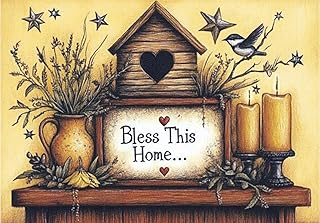 MaiYiYi Bless This Home Diamond Painting Kit, 5D Full Round Drill Bless Diamond Dots Art, Bless Our Home Diamond Painting Set for Adult Beginners Wall Art Decor (20X16 inches)