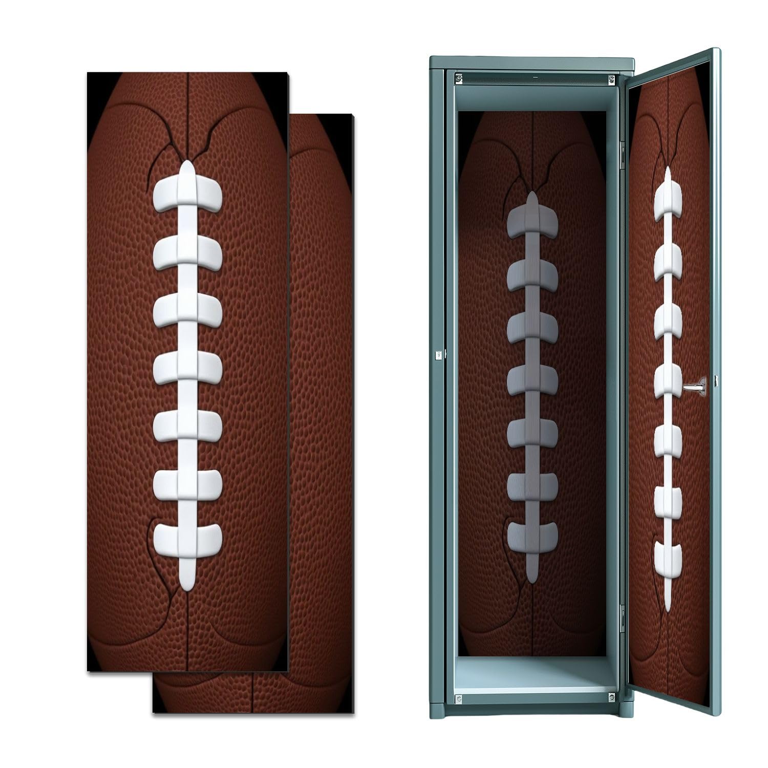 2 Pcs Locker Magnetic Wallpaper Rugby Football Patterned Die Cut Trim Border Chalkboard 12" x 36" Wall Magnetic Sticker Removable Locker Accessories Decor Easy Install for Office School