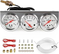 2inch 52mm Triple Gauge Kit, Volt Meter Water Temp Temperature Gauge Oil Pressure Gauge Car Meter Auto Gauge