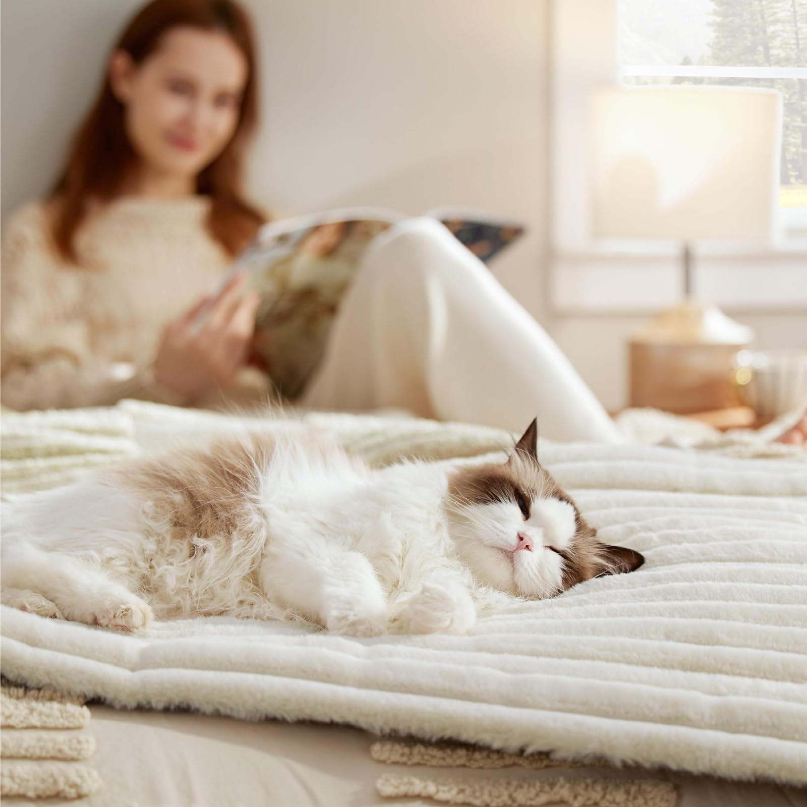 Alfombrilla Autocalentable para Gatos, Manta Autocalentable para Gatos, Apta para Jaulas de Perros, Manta Lavable para Gatos, Cachorros y Animales PequeñosGrey,89x58cm/35x23in