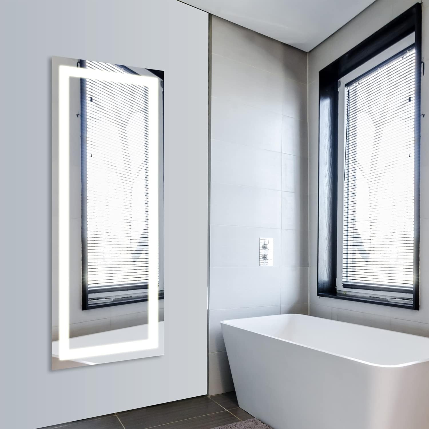 WATTNE 22x47 inch led Mirror for Bathroom,Dimmable，Anti-Fog & Wall Mounted，Size(24x36,24x40,28x36,30x48,32x40) Optional : Home & Kitchen