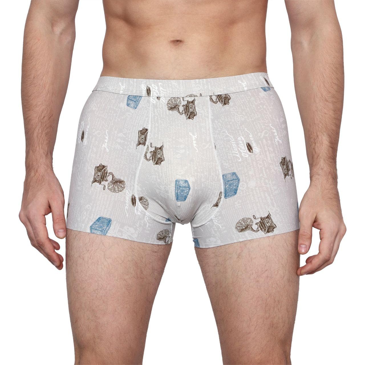 Men's Ice Silk Underwear Boxer Briefs Breathable Casual Style Camouflage Printed Shorts Lasur Cut Multicolor(Pack of 1)-image-7