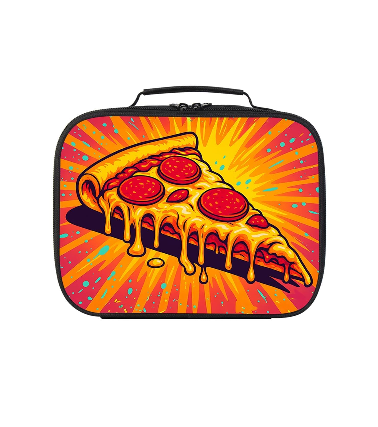 Pizza Lunch Box for Kids Boys Girls, Pepperoni Pizza Slice Insulated Lunch Bag with Handle, Funny Food Reusable School L — home & kitchen deal