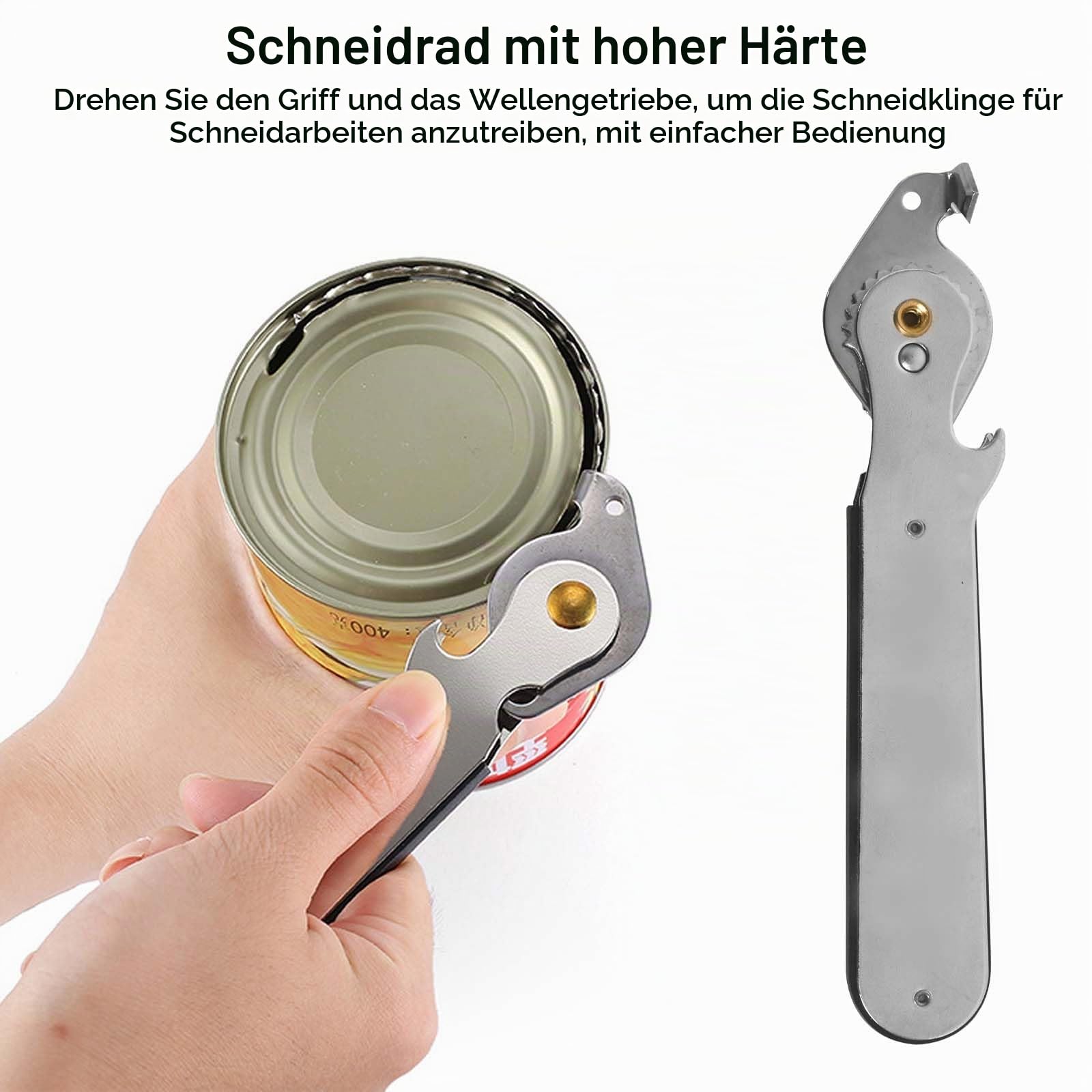 Dosenöffner Manuell, Hebeldosenöffner Edelstahl, Hebelöffner für Gläser und Dosen, 2 Stücke Sicherheitsdosenöffner Manuell, Mühelos Dosenöffner Küche, Haushalt & Wohnen