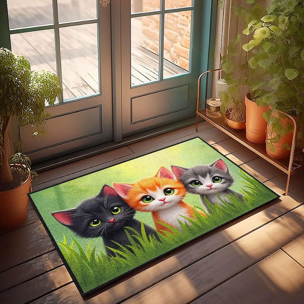 Paillasson d'été chatons mignons tapis d'entrée joyeux pour enfants