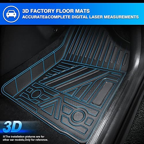 Miniatura 3 de T TGBROS Alfombrillas para Hyundai Sonata 2020-2025  Kia K5 2021-2025 (solo FWD, no para AWDhíbrido), revestimientos de suelo TPE para todo tipo de