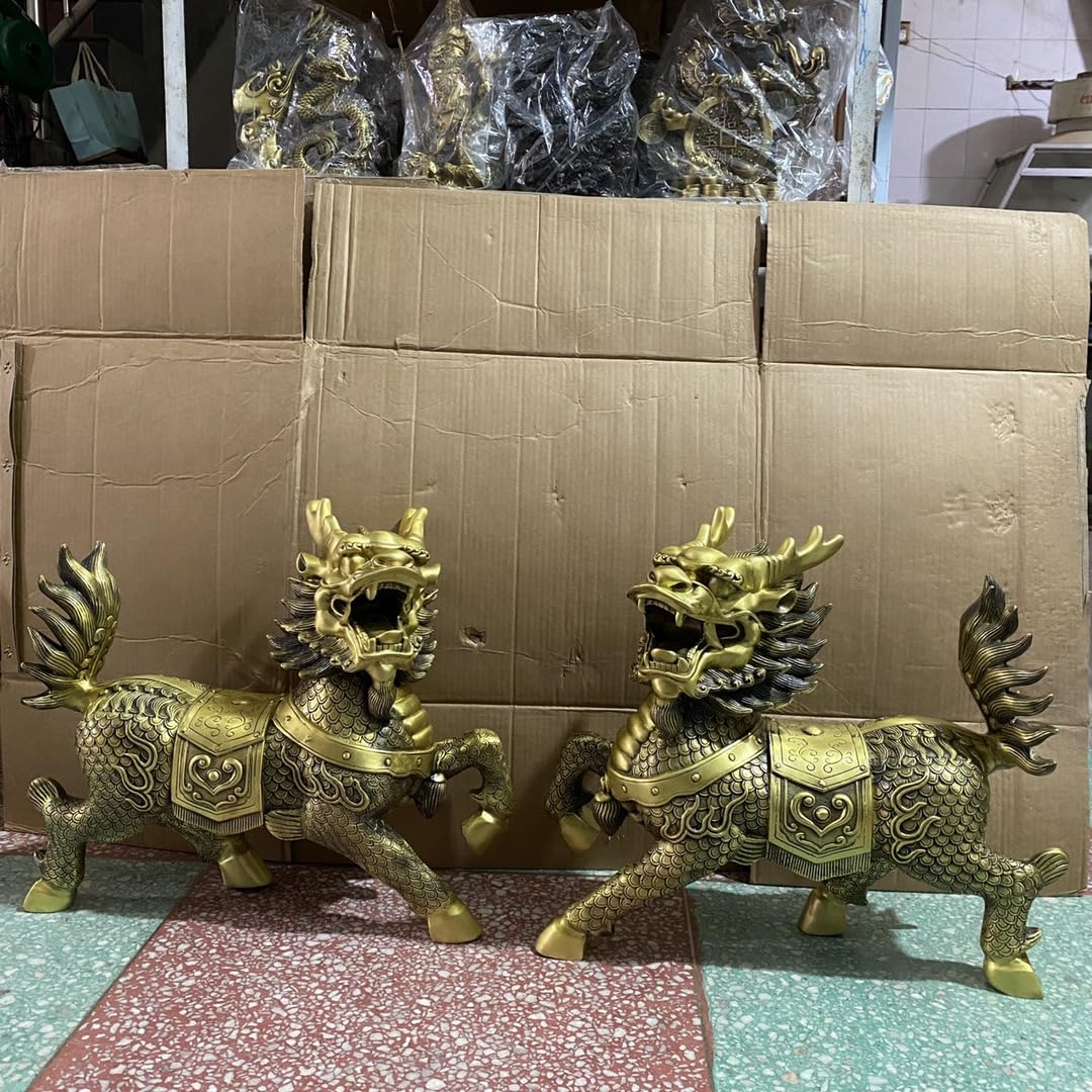 Aottsd Bronze Tang Horse Statue Cloisonne Traditional Feng Shui Desktop Decor 15In