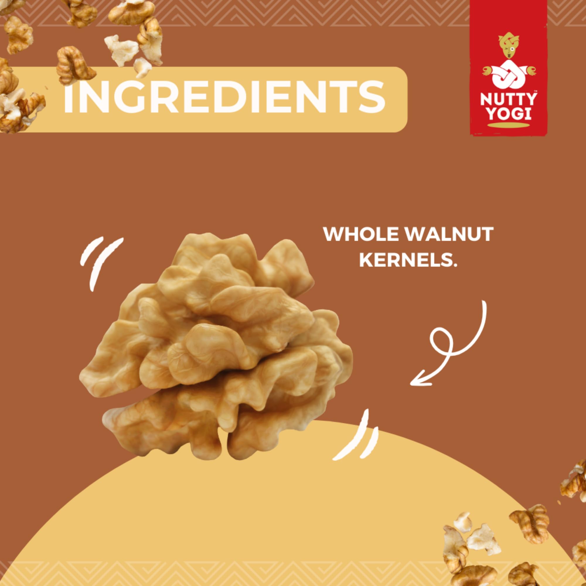 Nutty Yogi Walnuts Jar 100g| Premium Akrot Giri | Rich in Protein & Iron | Low Calorie Nut | 0g Trans Fat & Cholesterol Free 2