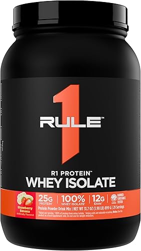 Rule 1 R1 Proteína aislada de suero  con 0.88 oz de proteína y 0.21 oz de BCAA exclusivamente de fuentes aisladas e hidrolizadas para la