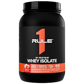Rule 1 R1 Protein Whey Isolate - with 25g Protein & 6g BCAA Exclusively from Isolated & Hydrolyzed Sources for Workout Recovery (2 Pounds*, Strawberry Banana)