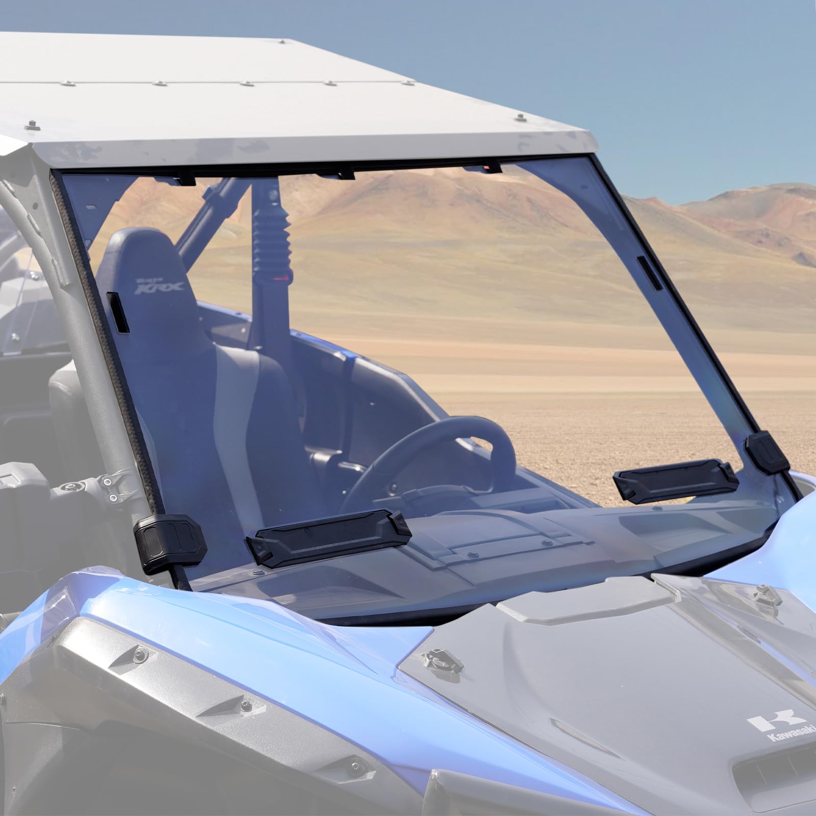 SAUTVS Full Clear Rear Windshield For Kawasaki Teryx KRX 1000 (2020-2025) - 1/4" Polycarbonate