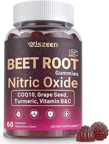 Miniatura 8 de Gomitas de raíz de remolacha, suplementos de óxido nítrico para hombres y mujeres con COQ10, extracto de cúrcuma, vitamina C y B12, veganas, sin