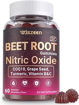 Beet Root Gummies, Nitric Oxide Supplements for Men & Women with COQ10