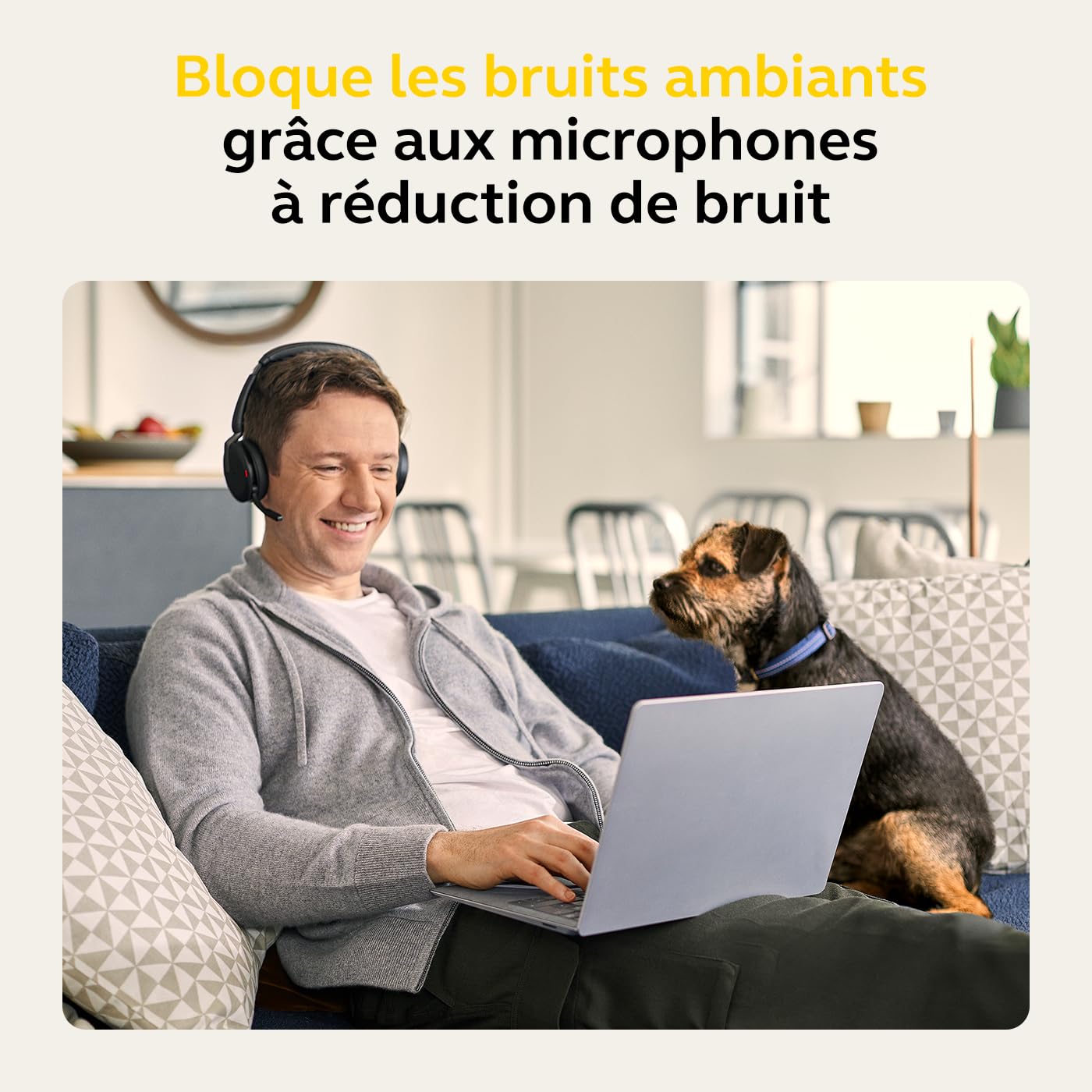 Jabra Evolve2 65 Flex - Casque stéréo avec Bluetooth, Socle de Recharge sans Fil, Technologie antibruit ClearVoice et ANC Hybride - Compatible avec Toutes Les principales Plateformes (UC) - Noir