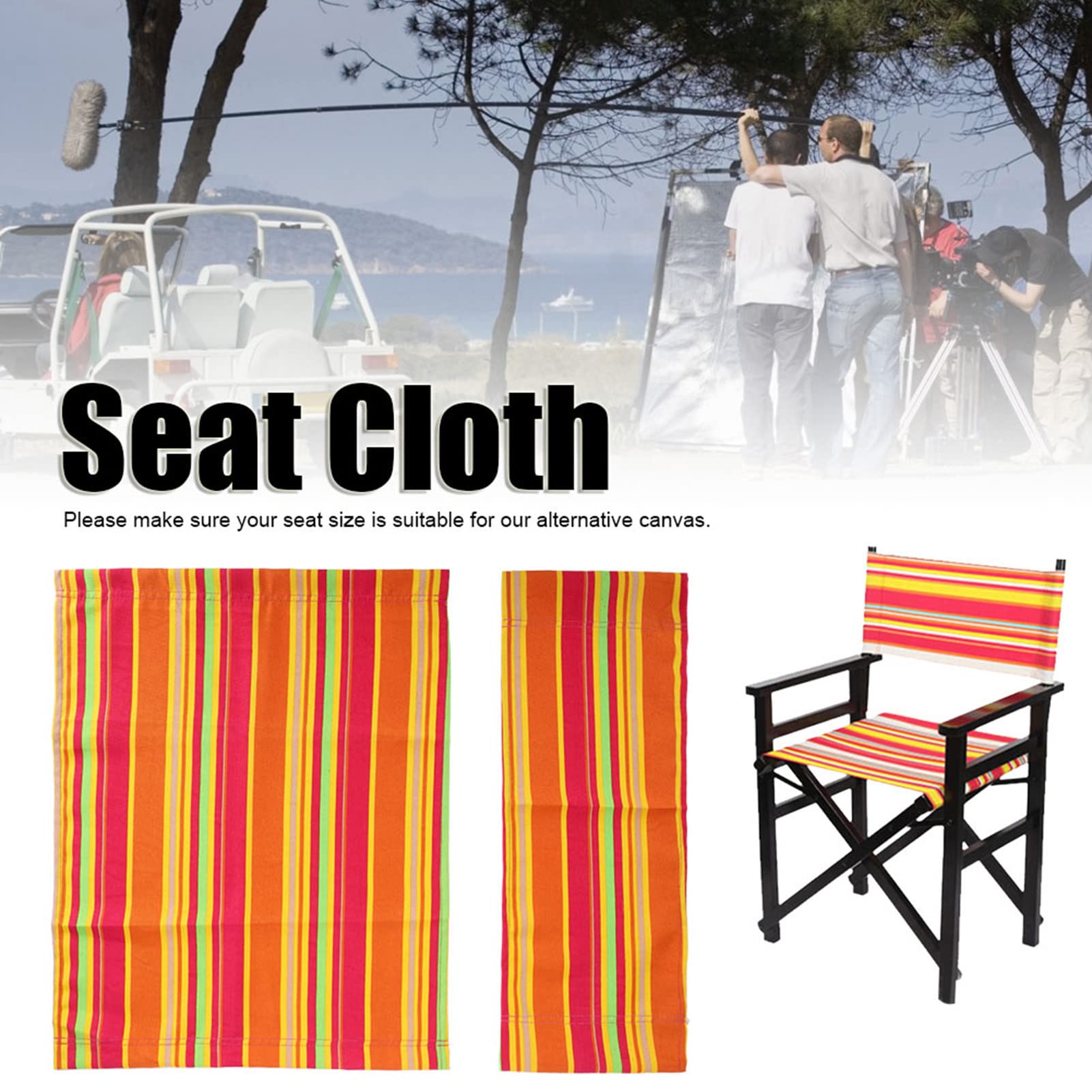 Copriseduta Per Sedia Da Regista - Set 2 Pezzi In Lino Intercambiabile, Con Stecca In Legno - Foto 12