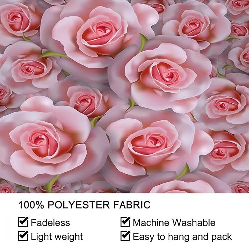 Miniatura 5 de IBILIU Tapiz de rosas rosas para decoración de pared, tapiz de pared con flores rosas, tapiz colgante para dormitorio, sala de estar, decoración del