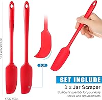Vista 2 de Patelai 2 piezas de espátulas de silicona con mango largo, raspador de goma antiadherente, resistente al calor, espátula de silicona para frascos