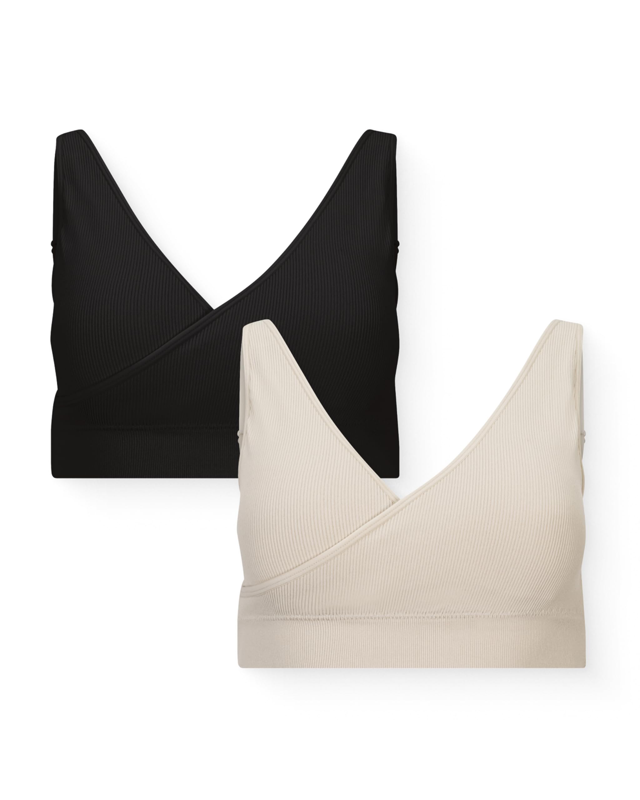 Essentials Crossover Nursing Bras, Adjustable, Wire Free Nursing Bras for Breastfeeding, 2 Pack-image-22
