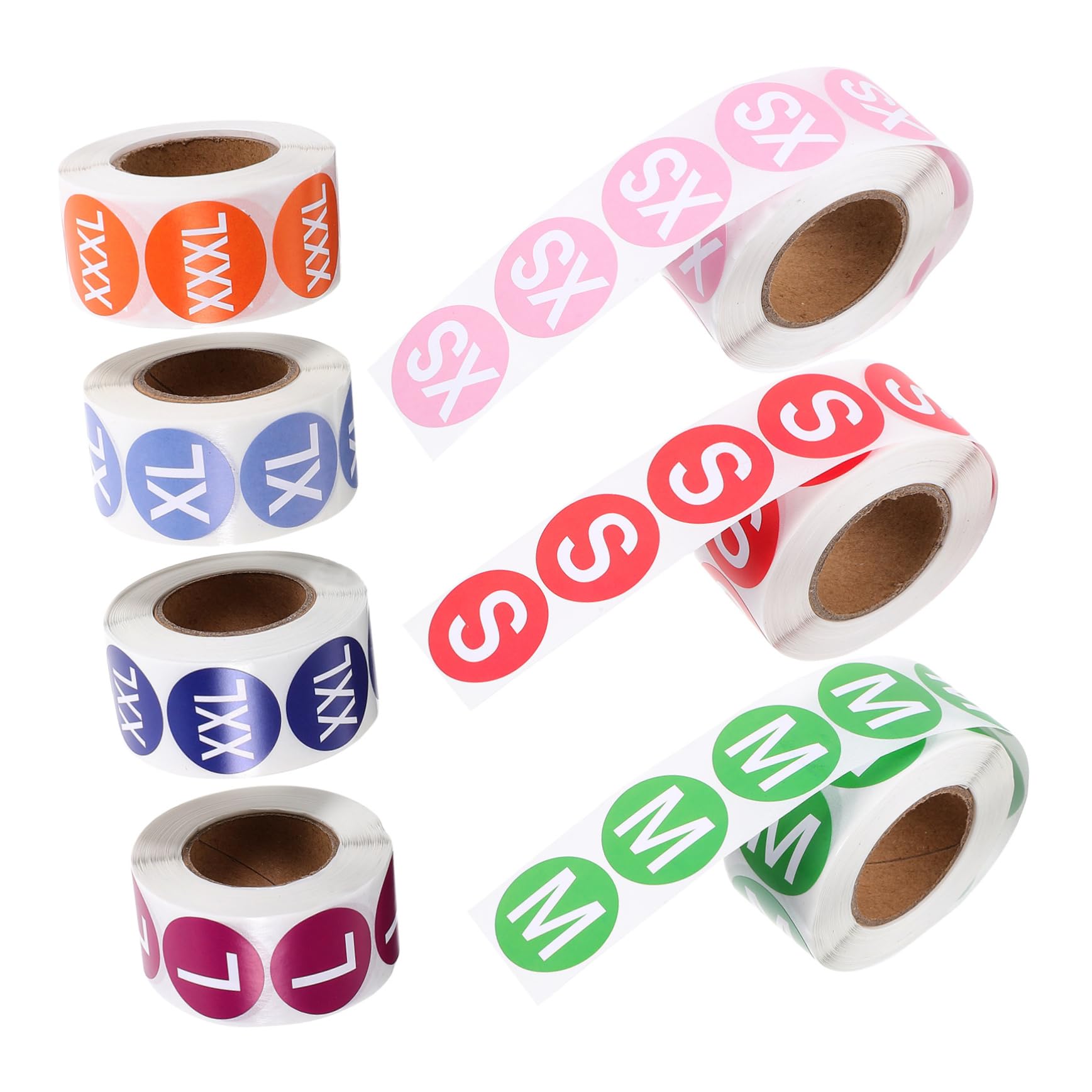 TEHAUX Lot De 4 Étiquettes Didentification De Vêtements Rondes Adhésives Faciles À Utiliser Pour La Vente Détail 7 Rouleaux X 4