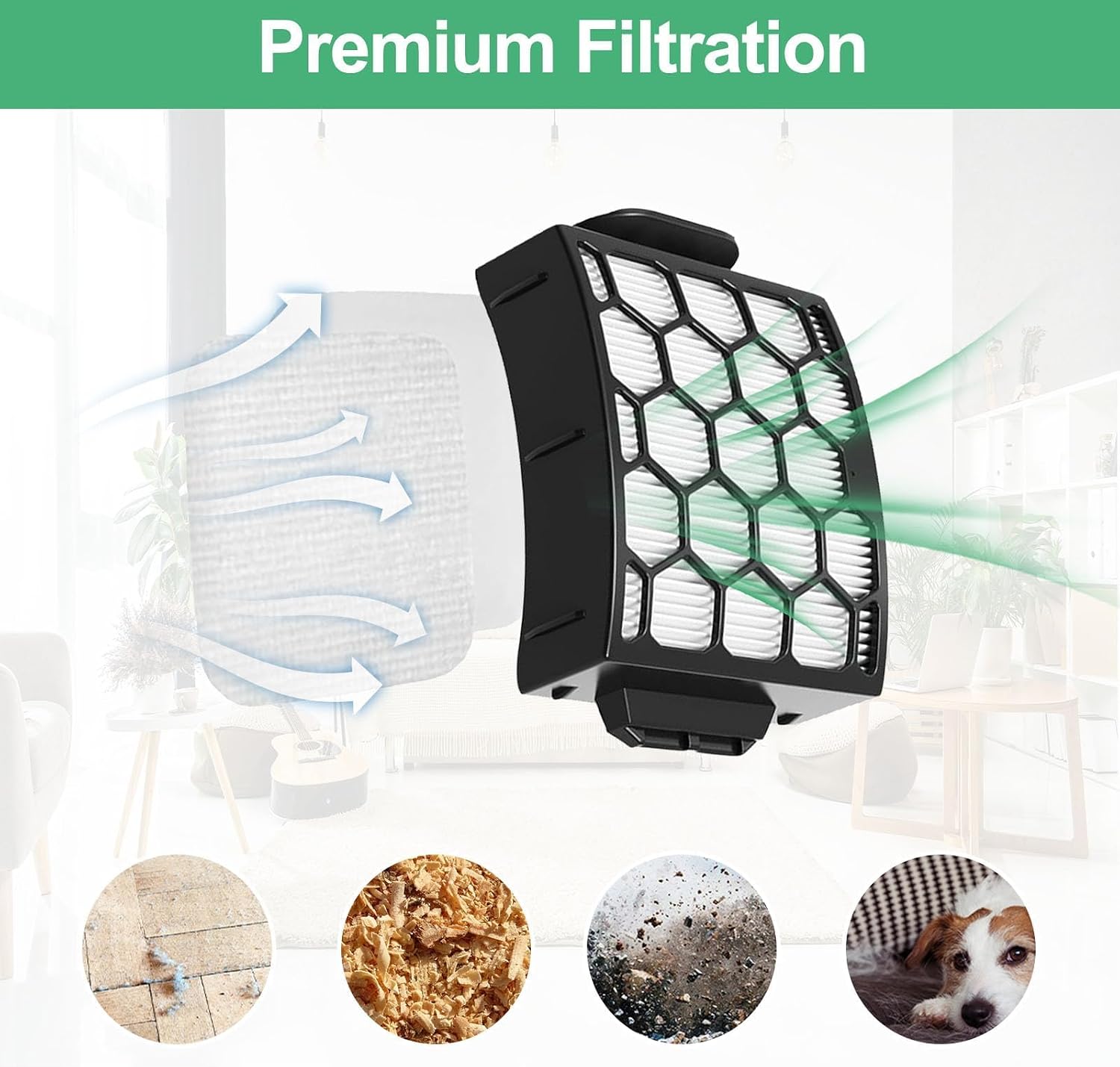 Alrens UV850 Filter and Replacement Parts for Shark UV850 Performance Lift-Away ADV DuoClean PowerFins Upright Vacuum, Includes 1 Brush Roller, 2 Filters, 6 Foam & Felt Filters