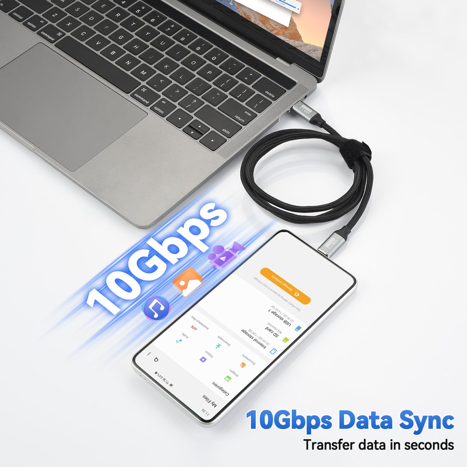ELUTENG Adattatore USB C a HDMI 4K con Cavo Video USB C 3.2, HDMI USB C Adapter Alluminio con Thunderbolt 3/4 per iPhone 16/15 Pro/Max MacBook iPad Pro/Air Surface Book 2 XPS Galaxy