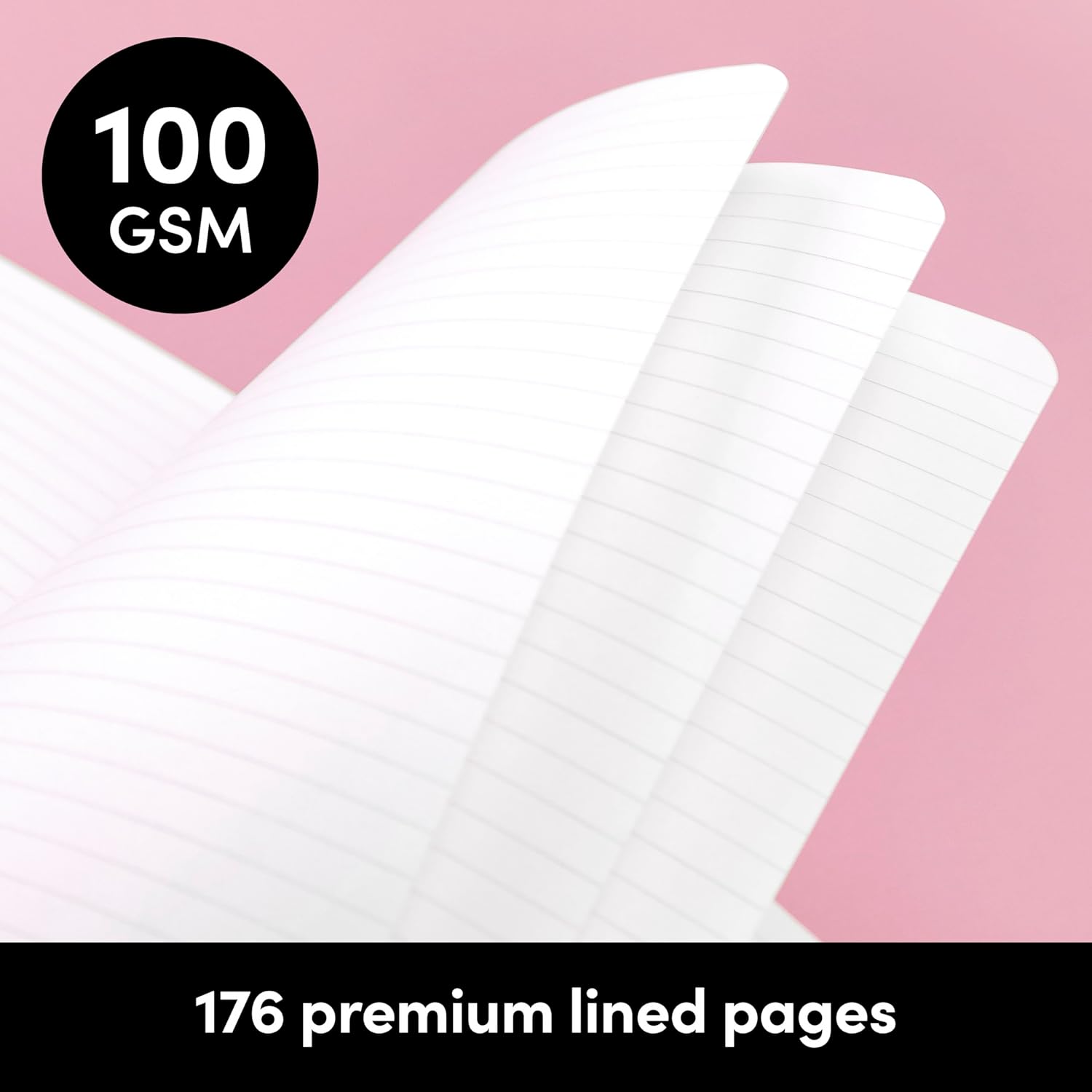 PAPERAGE Softcover Lined Journal Notebook (Blush), 176 Pages, College Ruled Notebook, Small 5.6 inches x 7.9 inches - 100 gsm Thick Premium Paper