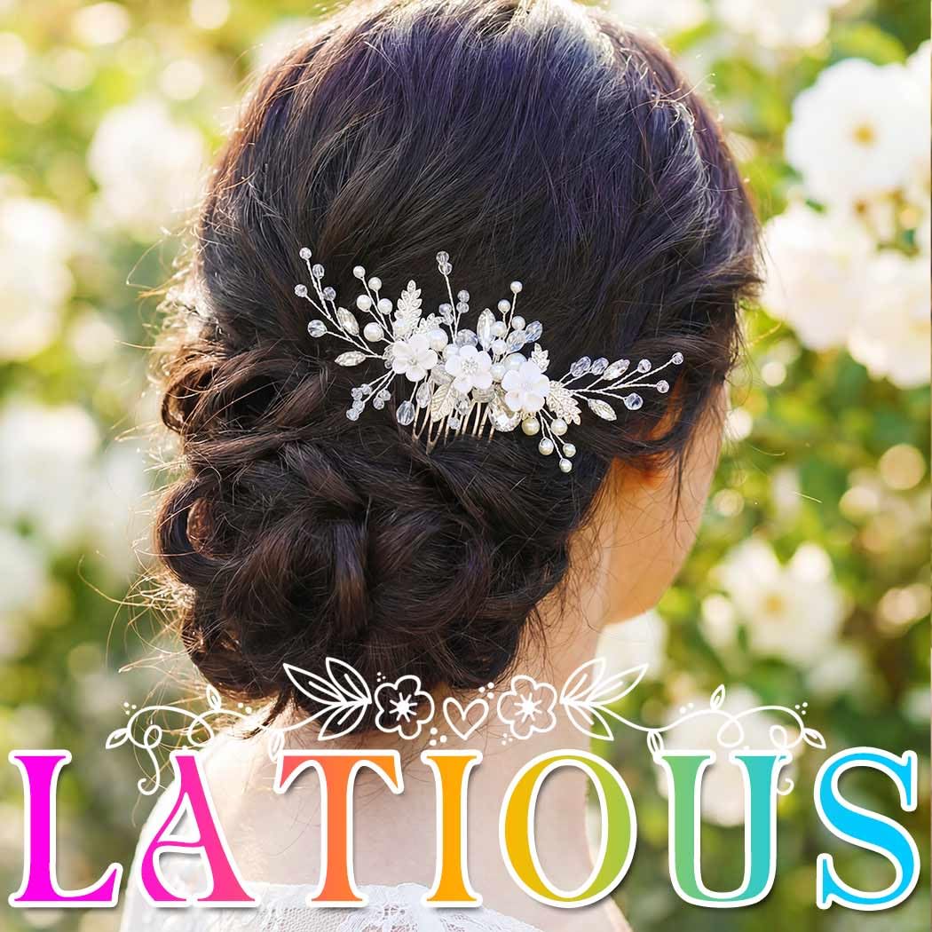 Latious Bridal Hair Comb Silver Wedding Hair Accessories Pearl Hair Clips for Women - Image 7