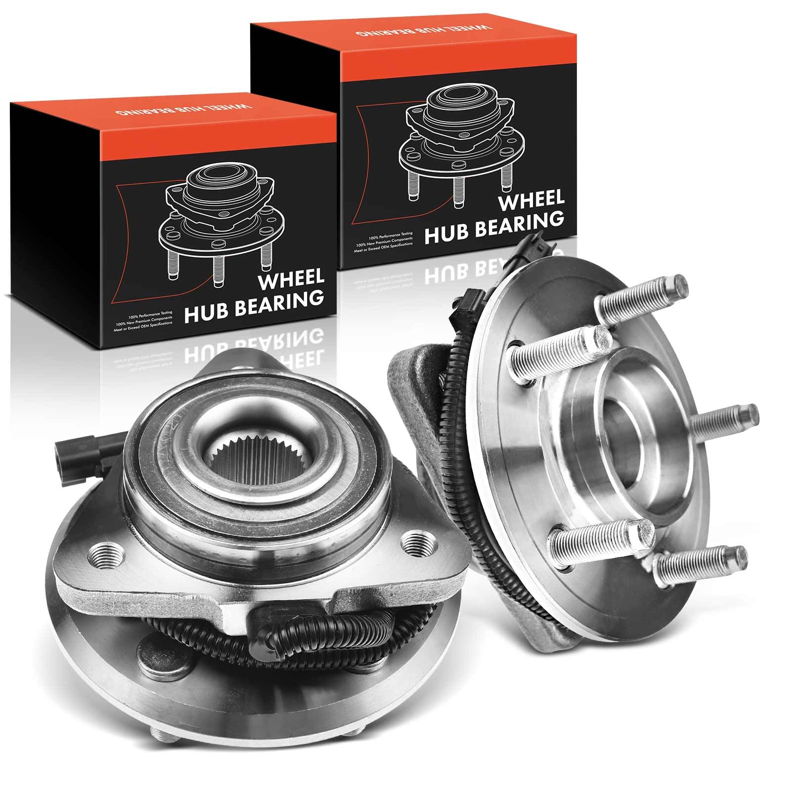 Frankberg Kit de 2 rodamientos de rueda delantera con sensor de cable ABS | 513270, 52109947AE, Al frente Con sensor de cable Sensor de Velocidad de las Ruedas Sensor ABS rueda con brida ⌀154, 4