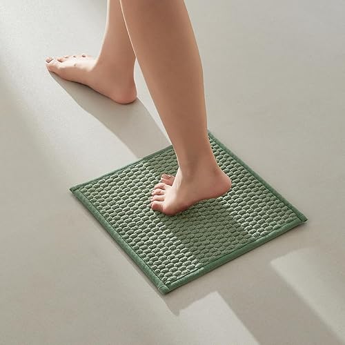 Miniatura 66 de Alfombras de baño antideslizantes, lavables, superabsorbentes, delgadas, pequeñas, de secado rápido, de pelo bajo, color gris oscuro, 16 x 24 Gris