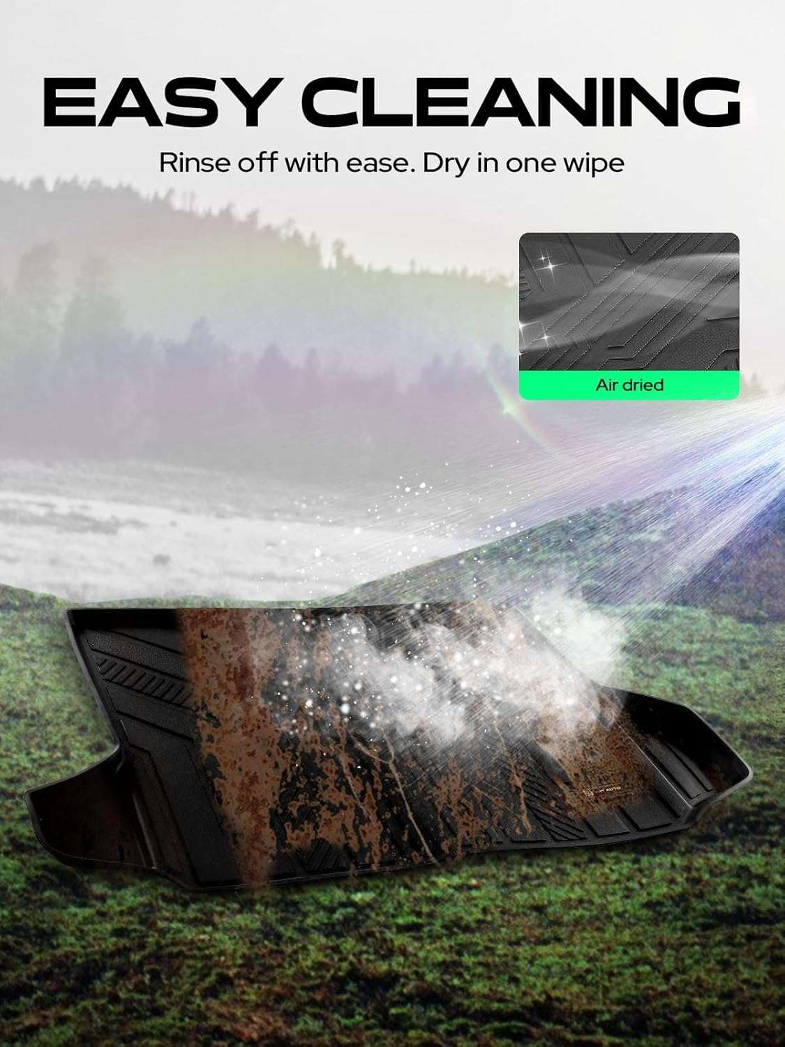 YHTAUTO Cargo Mat Compatible with Chevrolet Equinox & GMC Terrain 2018-2024, TPE Floor Liners All-Weather Protection Custom Fit, Cargo Mats