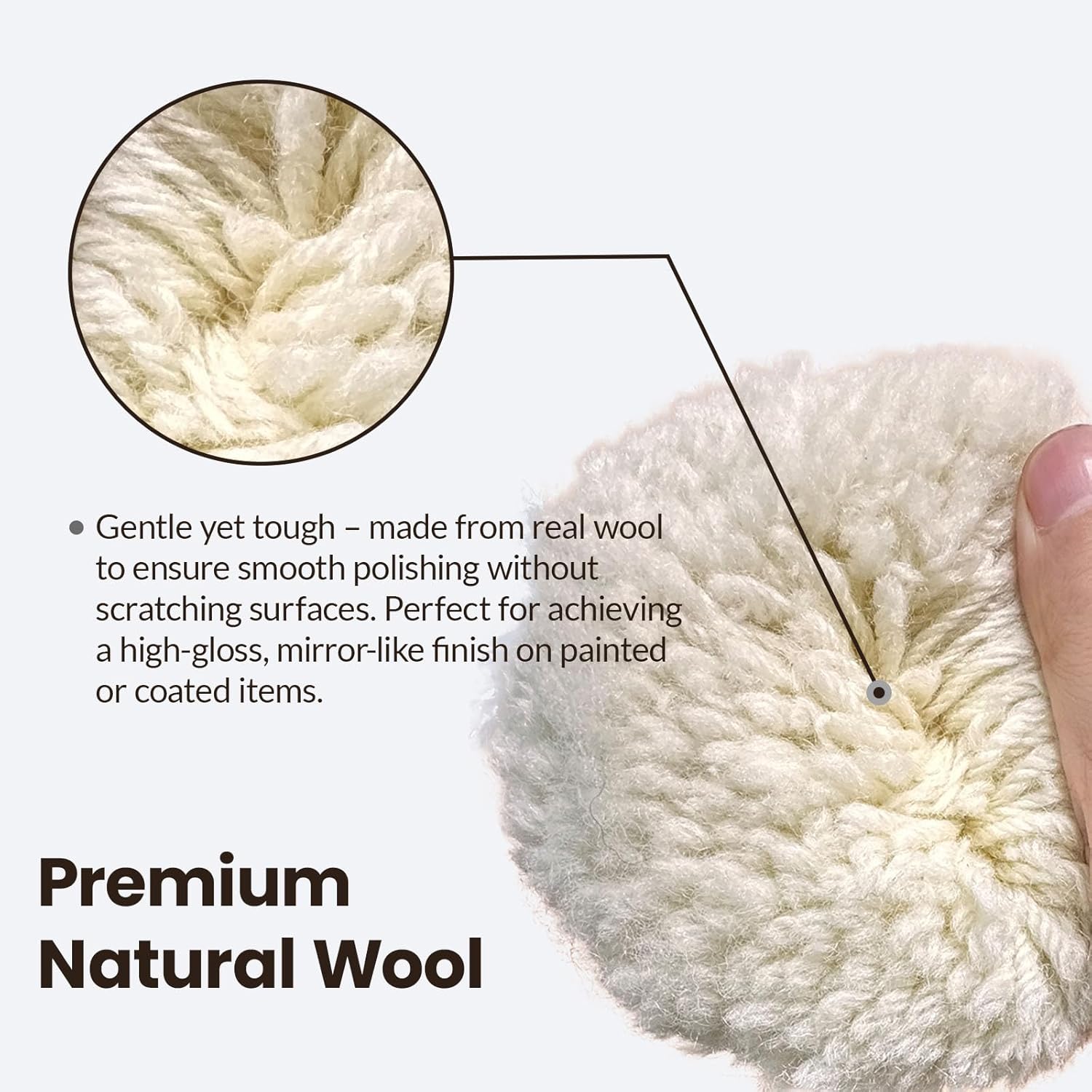 6 Pcs Buffing Polishing Kit for Milwaukee M12 Polisher/Sander,Includes M9 to 5/16"-24 Adapter, 3" Backing Pad, Sponge and Wool Buffing Pads - Image 4