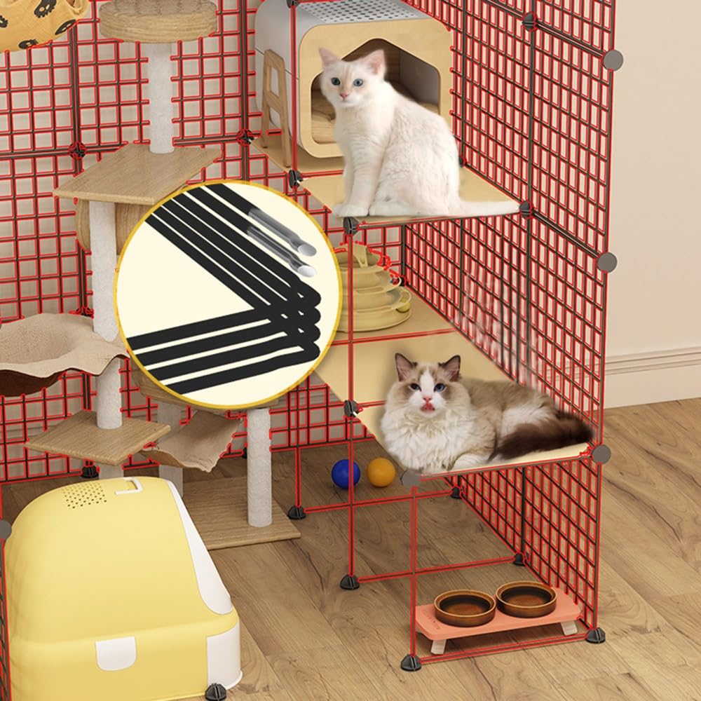 ILOOXI Grande Jaula para Gatos De Alambre De Metal, Jaula De Conejo, Jaula De Chinchilla, Valla De Animales Jaula Antisalto para Gatos, Conejo, Chinchilla (Size : 110 * 75 * 145cm)