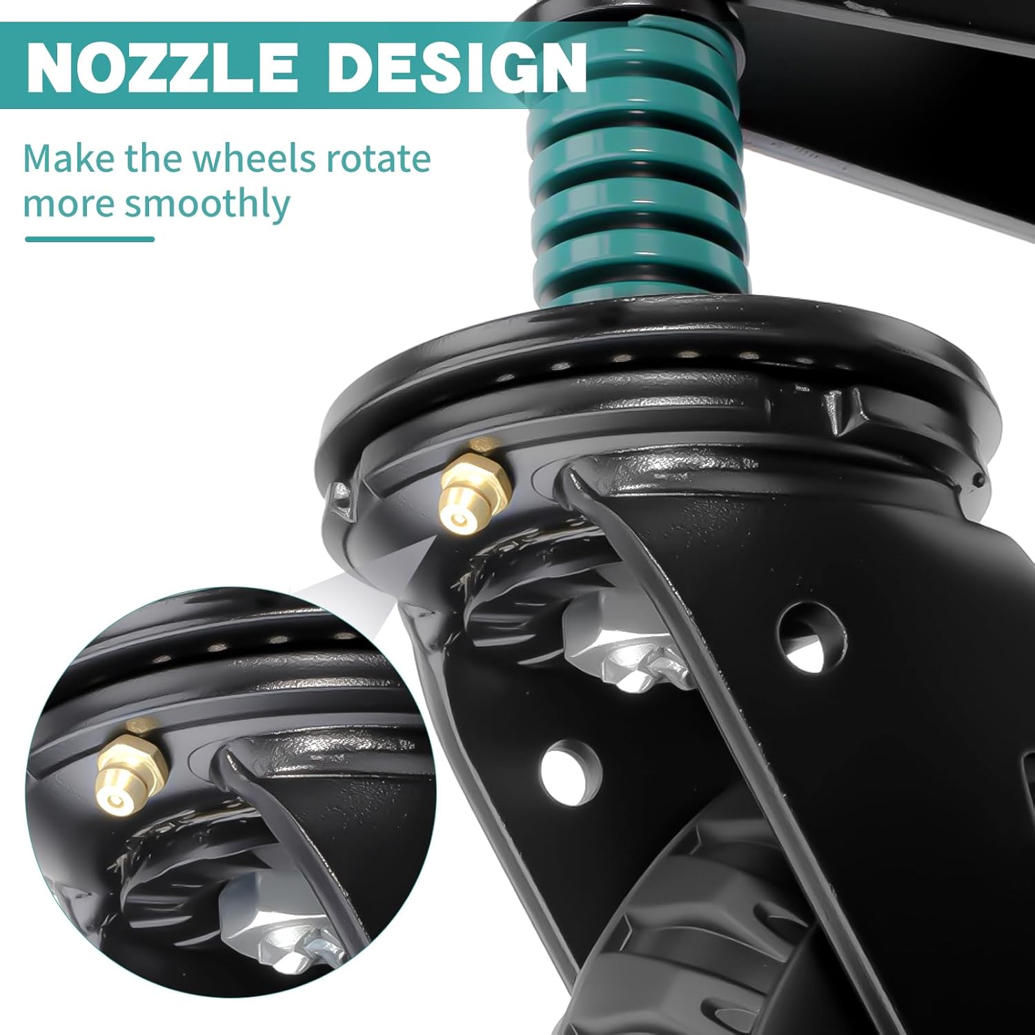 Gate Wheel 6-Inch Heavy Duty Fence Gate Wheels for Wooden Gate and Metal Tube Gate, 550lb Capacity, Spring-Loaded 360 Degree Rotation Gate Caster Kit Includes Screws and Screwdriver