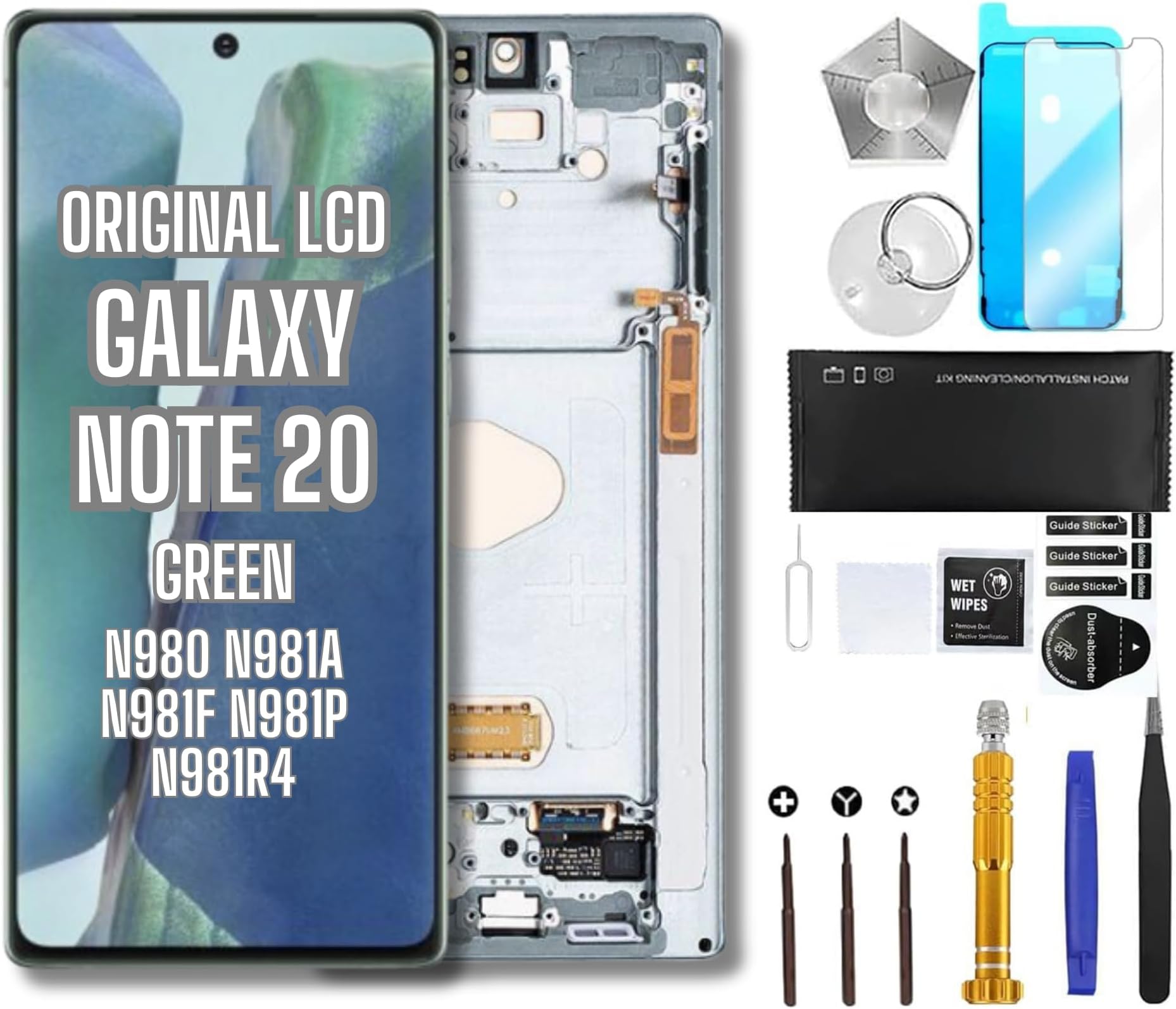Original OEM Pull Screen Replacement for Samsung Galaxy Note Series (N20(Mystic Green))