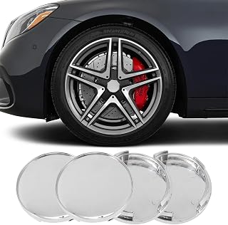 4 PCS Wheel Center Caps, ABS Snap-in Car Wheel Rim Protective Cover Hub Center Caps, 60MM/ 2.36In OD 56MM/ 2.2In ID, Universal Wheel Hub Decoration Accessories for Car, SUV, Truck (Silver)