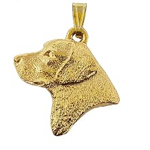 Labrador Retriever Lab Head Dog 24k Gold Plated Pewter Pendant USA Made