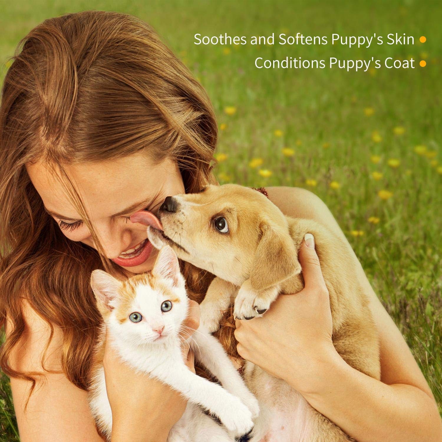 Nobleza Shampoo per Cani per Gatti, Shampoo per Cuccioli di Gattini naturale e Pelli Sensibili e Delicate PH Neutro, Dermatite, No Parabeni, Ftalati con Profumo di Cocco 250ml