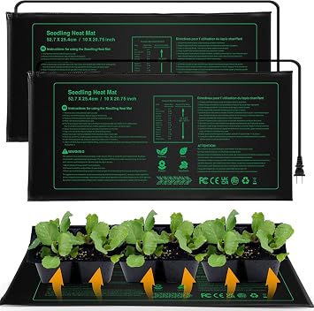 Seedling Heat mat | 2 Pack | Durable Waterproof | Heat Mats for Seed Starting,Seed Germination Heating Mat 10 x 20.75 Inch