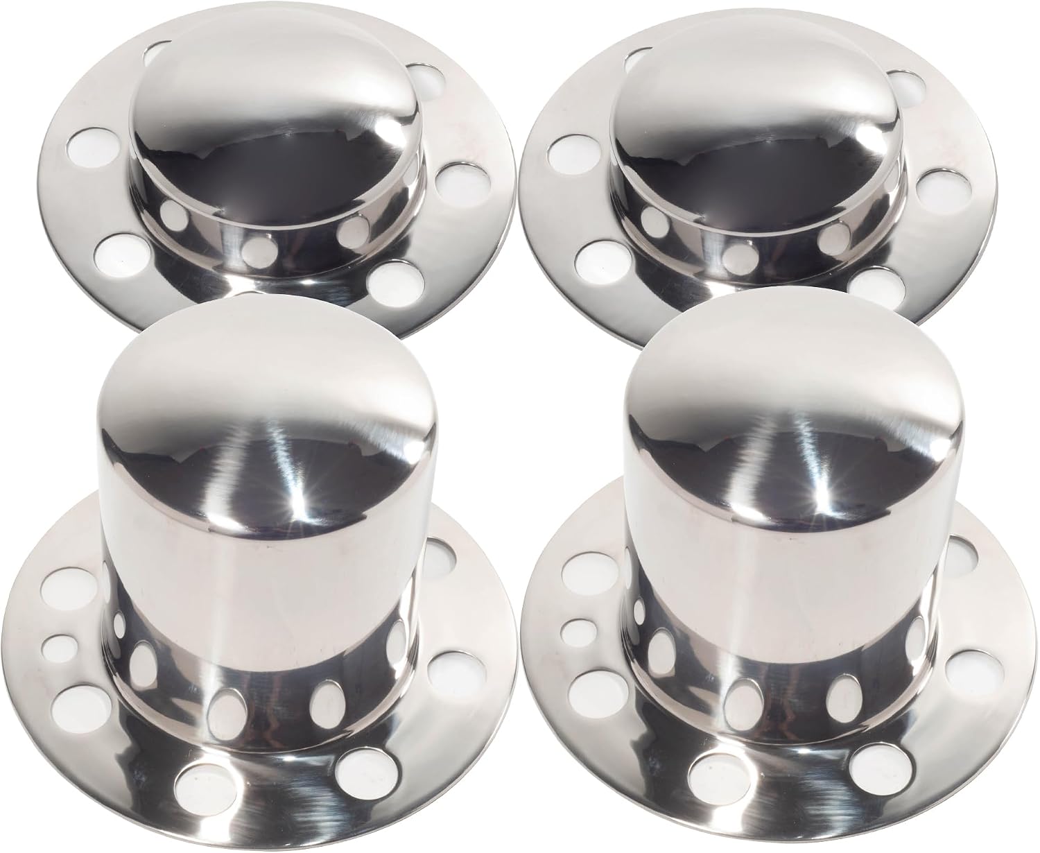 4Pcs 4.9inch Stainless Wheel Center Caps Set for 8 Lug Eagle Alloys Front Rear Dually Wheel Rim 134-1 134 132-1 132, 4.9" Shaft 8.46" Flange Hub Cap Chrome Wheel Cover