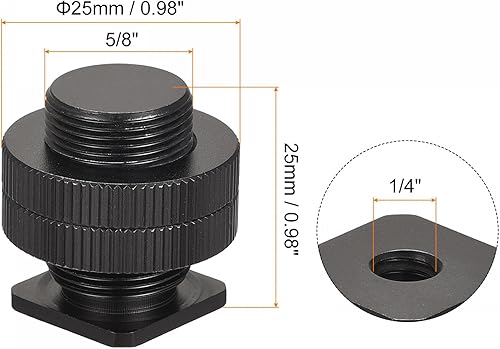 Miniatura 2 de uxcell Adaptador de soporte de micrófono, hembra de 14 pulgadas a 58 pulgadas macho 0.98 pulgadas, adaptador de tornillo de conversión para