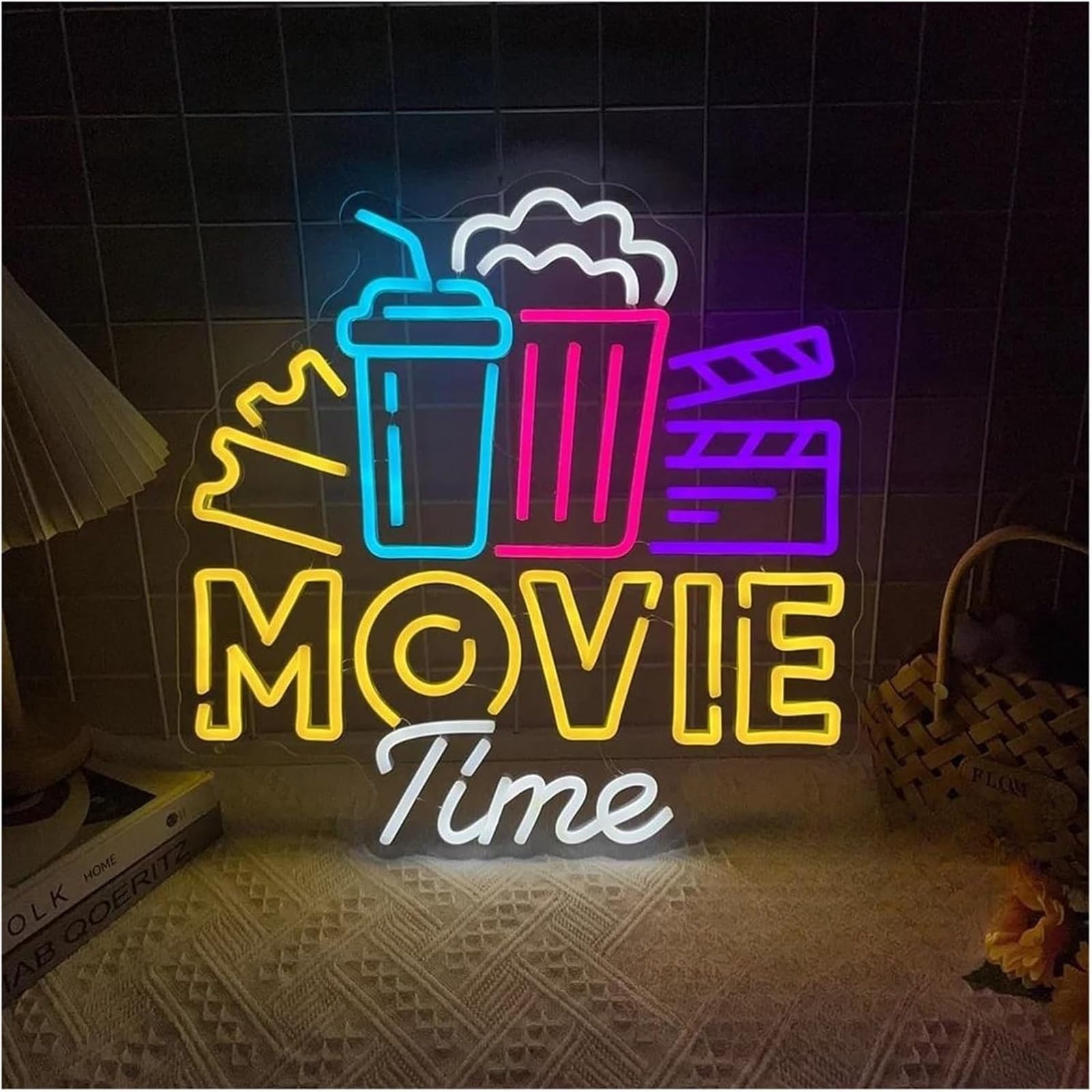 Lampada al neon Lampada al per neon con atmosfera rilassante per il cinema, luci, decorazioni murali(45x45cm)