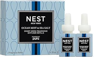 Smart Home Fragrance Diffuser Refill Smart Vials, Ocean Mist & Sea Salt - Set of 2 - Designed for NEST x Pura 3 and NEST x Pura 4 Diffusers - Cruelty Free, Vegan - Made in USA